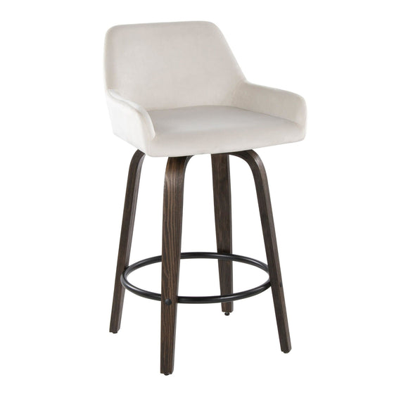 Daniella - 26" Fixed-height Counter Stool (Set of 2) - White, Black And Walnut