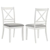 Hollis-Cross Back Wood Dining Side Chair (Set of 2) - White