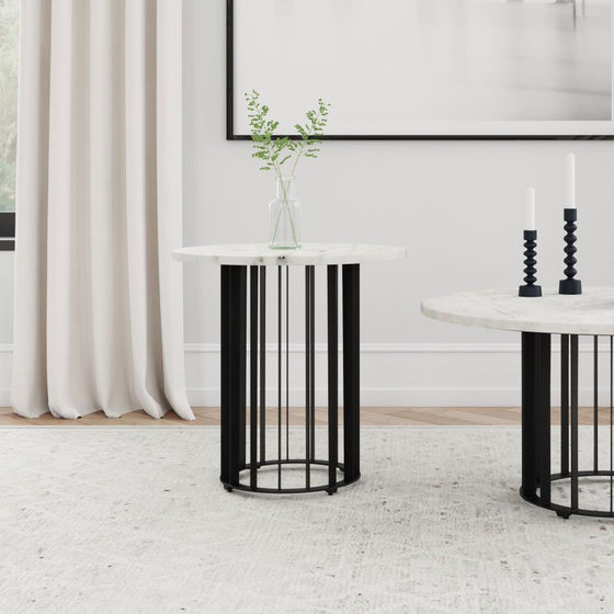 Haven - Round Genuine White Marble Top Table