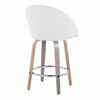 Matisse - 26" Highback Fixed-Height Counter Stool With Swivel And Round Chrome Metal Footrest (Set of 2) - Light Gray Wood