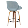 Fabrico - 26" Fixed-Height Counter Stool With Swivel And Round Black Metal Footrest (Set of 2) - Walnut Glazed Wood