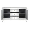Leticia - 3-Drawer Mirrored Storage Accent Cabinet - Silver