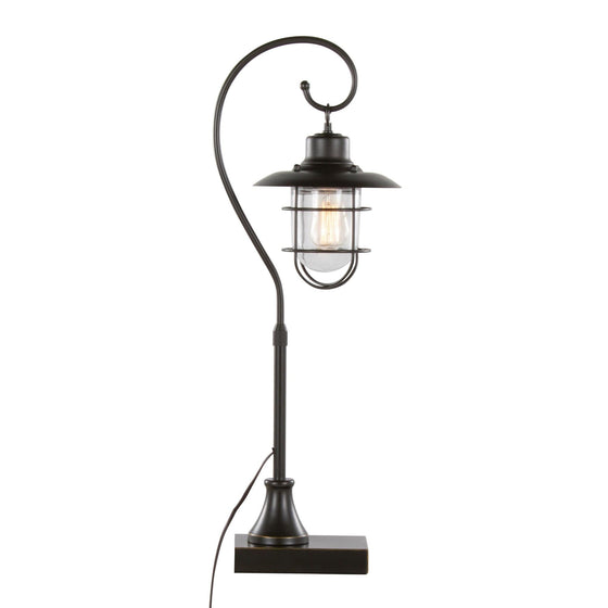 Landen - 33" Metal Task Lamp - Oil Rubbed Bronze With Clear Glass Shade from Grandview Gallery (Set of 2)