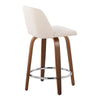 Toriano - 24" Fixed-Height Counter Stool (Set of 2) - Walnut & Chrome Round Base