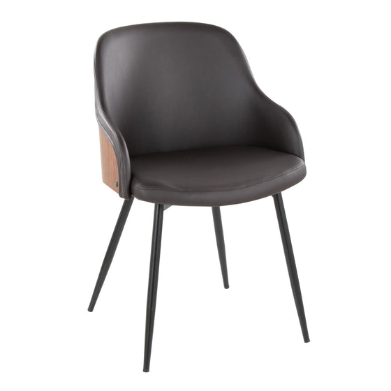 Bacci - Chair (Set of 2) - Black Metal, Walnut Wood