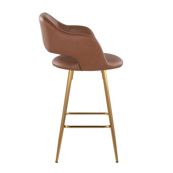 Margarite - 26" Fixed-Height Counter Stool - Gold Metal (Set of 2)