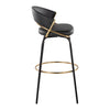 Jie - 30" Fixed-Height Barstool With Swivel - Gold And Black Legs (Set of 2)