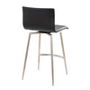 Mara - 26" Upholstered Fixed-Height Counter Stool With Swivel (Set of 2) - Stainless Steel
