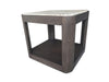 Lancia - Rectangular End Table With Stone Top - Charred Oak