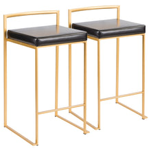  Fuji - Glam Counter Stool - Gold (Set of 2)