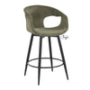 Curva - 25" Fixed-Height Counter Stool With Swivel And Round Metal Footrest (Set of 2) - Black Metal