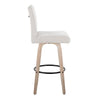 Hank - 30" Fixed-Height Barstool With Swivel And Round Black Metal Footrest (Set of 2) - Whitewashed Wood