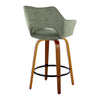 Mustang - 26" Fixed-Height Counter Stool With Swivel - Walnut Wood (Set of 2)