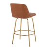 Toriano - 26" Fixed-Height Counter Stool (Set of 2) - Gold Base