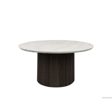  Sylvie - Round Table With White Faux Marble Top And Base