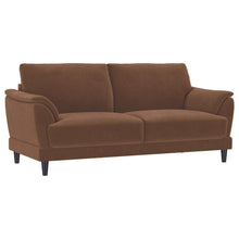  Selma - Velvet Upholstered Crescent Arm Sofa - Rust