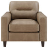 Scotland - Faux Leather Upholstered Track Arm Chair