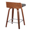 Maya - 24" Fixed-Height Counter Stool (Set of 2) - Walnut & Silver Frame