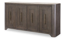  Lancia - Credenza With Stone Top - Charred Oak / White