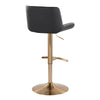 Santi - Upholstered Adjustable Barstool With Swivel And Rounded T Footrest (Set of 2) - Gold Metal