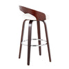 Grotto - Barstool With Swivel - Cherry With White Faux Leather (Set of 2)