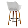 Mustang - 26" Fixed-Height Counter Stool With Swivel - Walnut Wood (Set of 2)