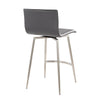Mara - 26" Upholstered Fixed-Height Counter Stool With Swivel (Set of 2) - Stainless Steel