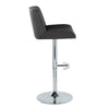 Santi - Upholstered Adjustable Barstool With Swivel And Rounded T Footrest (Set of 2) - Chrome Metal