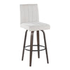 Hank - 30" Fixed-Height Barstool With Swivel And Round Black Metal Footrest (Set of 2) - Walnut Glazed Wood