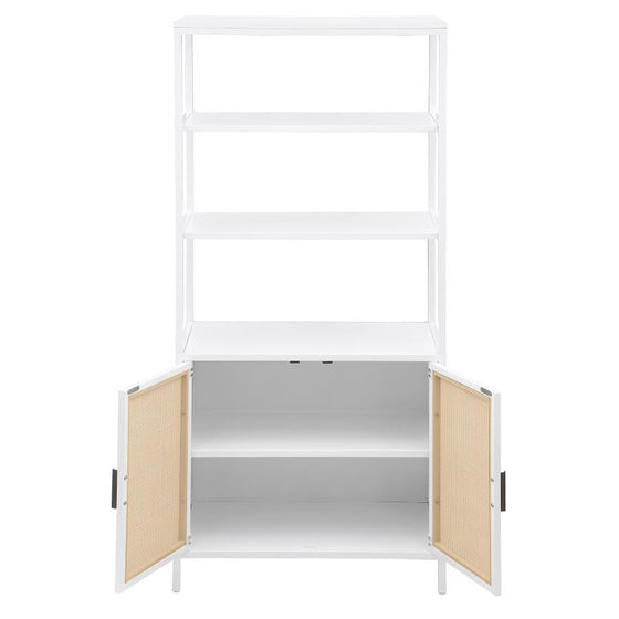 Amherst - 3-Shelf Radio Weave Cane Metal Accent Cabinet