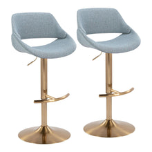  Fabrico - Adjustable Barstool With Swivel And Rounded T Footrest (Set of 2) - Gold Metal