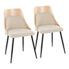Anabelle - Dining / Accent Chair (Set of 2) - Black Metal, Natural Wood