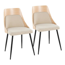  Anabelle - Dining / Accent Chair (Set of 2) - Black Metal, Natural Wood