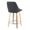 Diana - 24" Fixed-Height Counter Stool With Swivel And Round Chrome Metal Footrest (Set of 2) - Zebra Wood