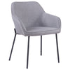 Daniella - Dining Chair (Set of 2) - Black Metal And Gray Fabric