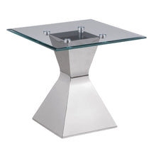  Jenny - Glass Top Stainless Steel Table