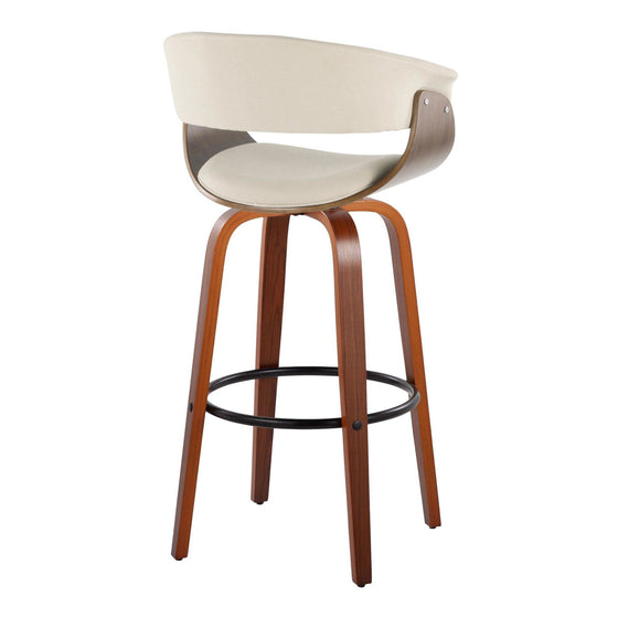Vintage Mod - 30" Fixed-Height Barstool (Set of 2) - Black Footrest