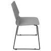 Arrow - Sleigh Chair (Set of 2) - Black Metal, Gray Polypropylene