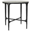 Hermas - Round Genuine Marble Top Metal End Side Table - White