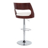 Cecina - Adjustable Barstool With Swivel And Rounded Rectangle Footrest (Set of 2) - Chrome Metal, Cherry Wood
