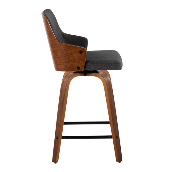 Stella - 24" Fixed-Height Counter Stool (Set of 2) - Walnut Base