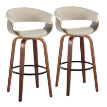  Vintage Mod - 30" Fixed-Height Barstool (Set of 2) - Black Footrest