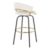 Jie - 30" Fixed-Height Barstool With Swivel - Gold And Black Legs (Set of 2)