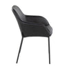Daniella - Dining Chair - Black Metal And Black Faux Leather (Set of 2)