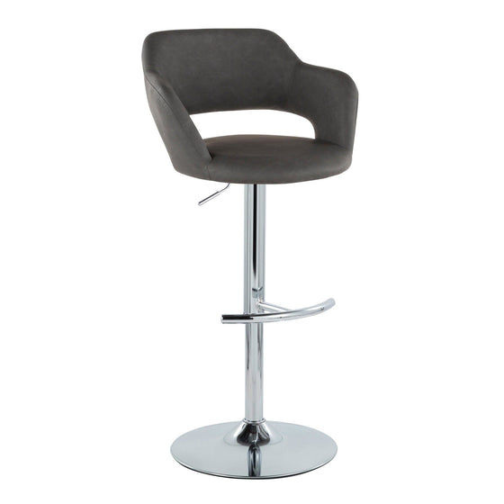 Margarite - Ajustable Barstool With Swivel - Chrome Metal (Set of 2)