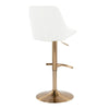 Diana - Adjustable Barstool With Rounded T Footrest (Set of 2) - Gold Metal