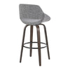 Fabrico - 30" Fixed-Height Barstool With Swivel And Round Black Metal Footrest (Set of 2) - Walnut Glazed Wood
