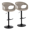 Curva - Adjustable Barstool With Rounded T Footrest (Set of 2) - Black Metal