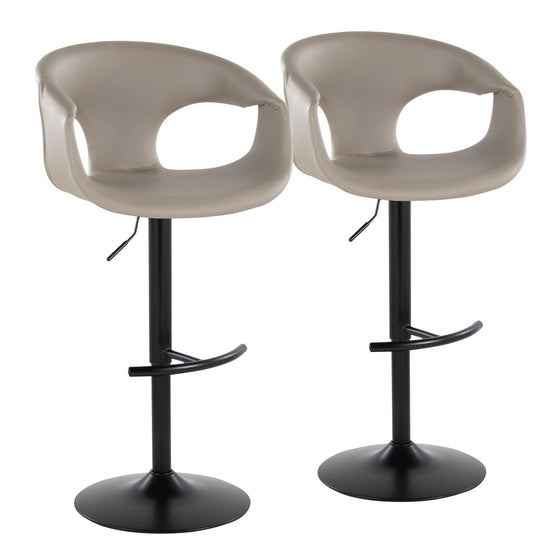 Curva - Adjustable Barstool With Rounded T Footrest (Set of 2) - Black Metal