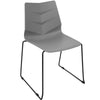 Arrow - Sleigh Chair (Set of 2) - Black Metal, Gray Polypropylene